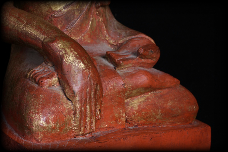 Extremely Rare 19C Wood Burmese Shan Buddha #A041